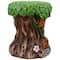 13.75" Fairy Tree Stump Outdoor Garden Plant Stand